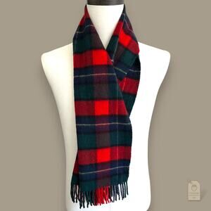 Vintage Johnstons of Elgin Scotland 100% Cashmere Tartan Scarf
